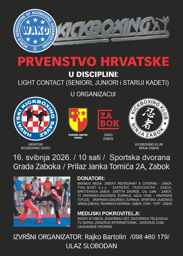 Poster natjecanja Prvenstvo Hrvatske u disciplini light contact 2026 poster