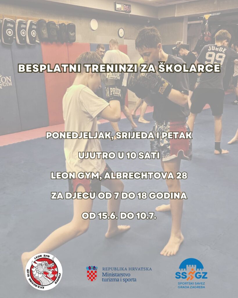 Besplatni treninzi za školarce u Leon Gymu od 15. lipnja do 10. srpnja, ponedjeljkom, srijedom i petkom u 10 sati.
